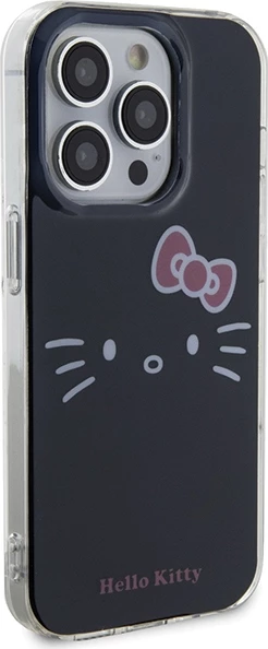 Zaščitni ovitek IML Kitty Face z motivom Hello Kitty za iPhone 15 Pro Max, črn