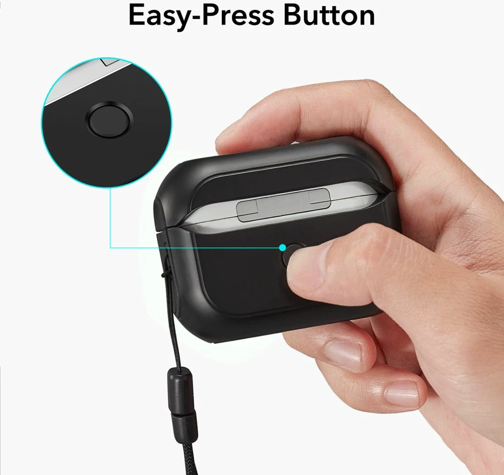 Ovitek z MagSafe za Apple AirPods Pro/Pro 2, ESR Orbit HaloLock, črn