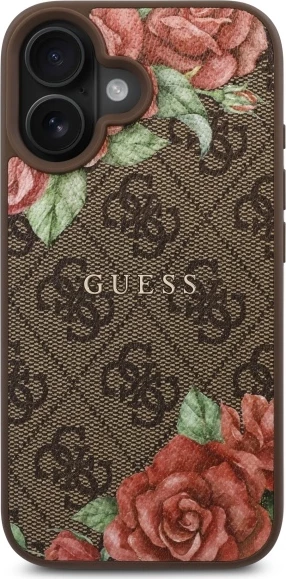 Ovitek za telefon, trd, MagSafe, rjav, Guess GUHMP16SP4ROPEMCW za iPhone 16 6,1"