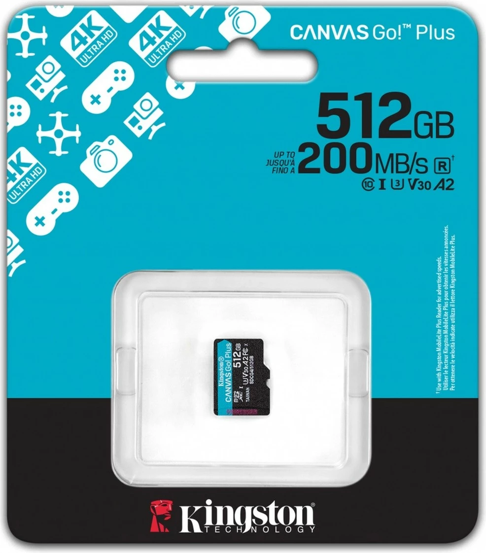 Kartica microSD Kingston Canvas Go! Plus 512GB, 200MB/s