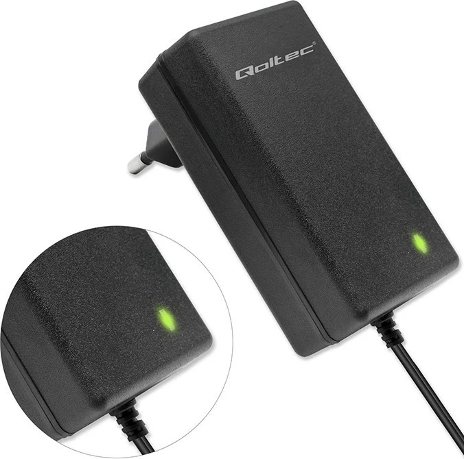 Avtomatski polnilec baterije Qoltec 52423, 6V/12V, 1.5A, z LED, črn