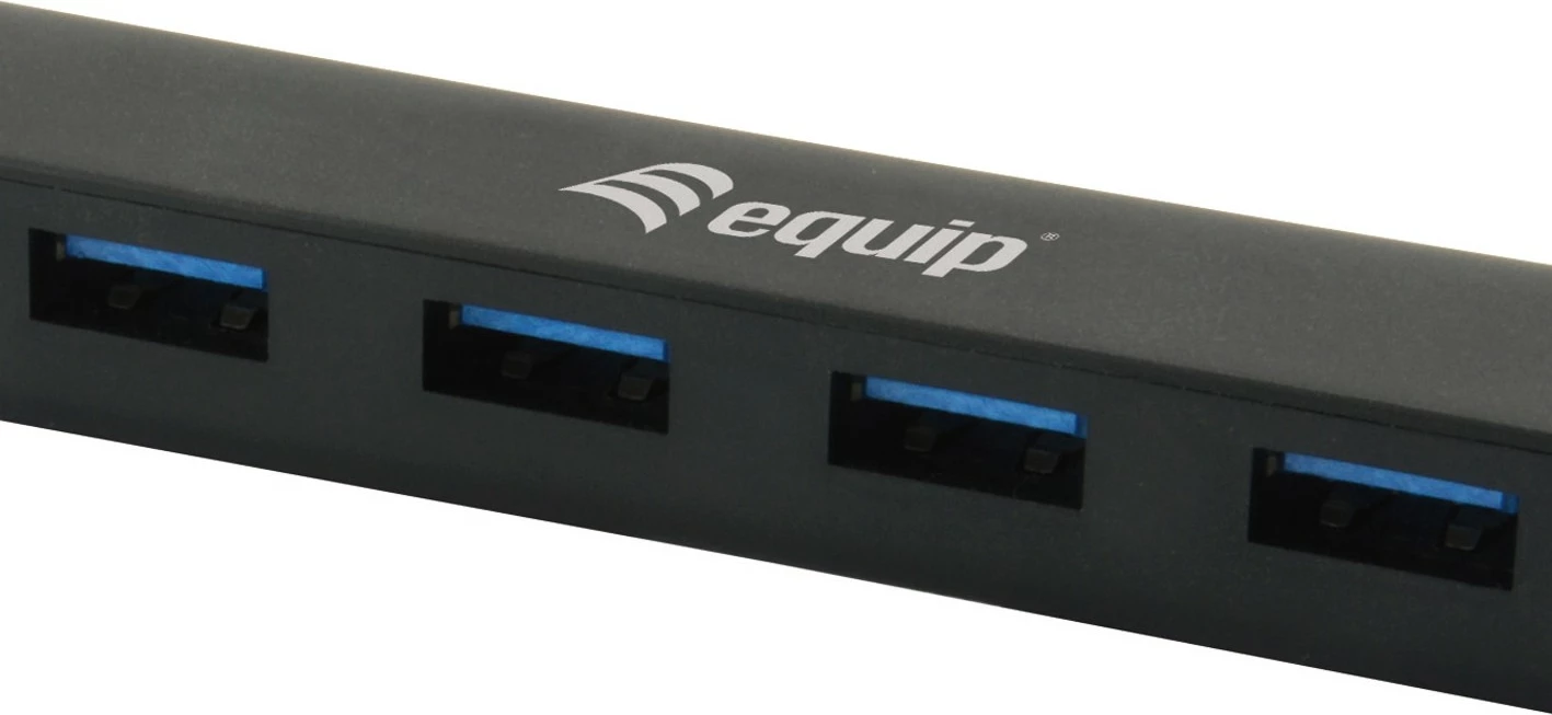 USB razširitveni hub, 4 USB 3.2 Gen 1 Type-A porte, Type-C na Type-A, Equip 128954, črn