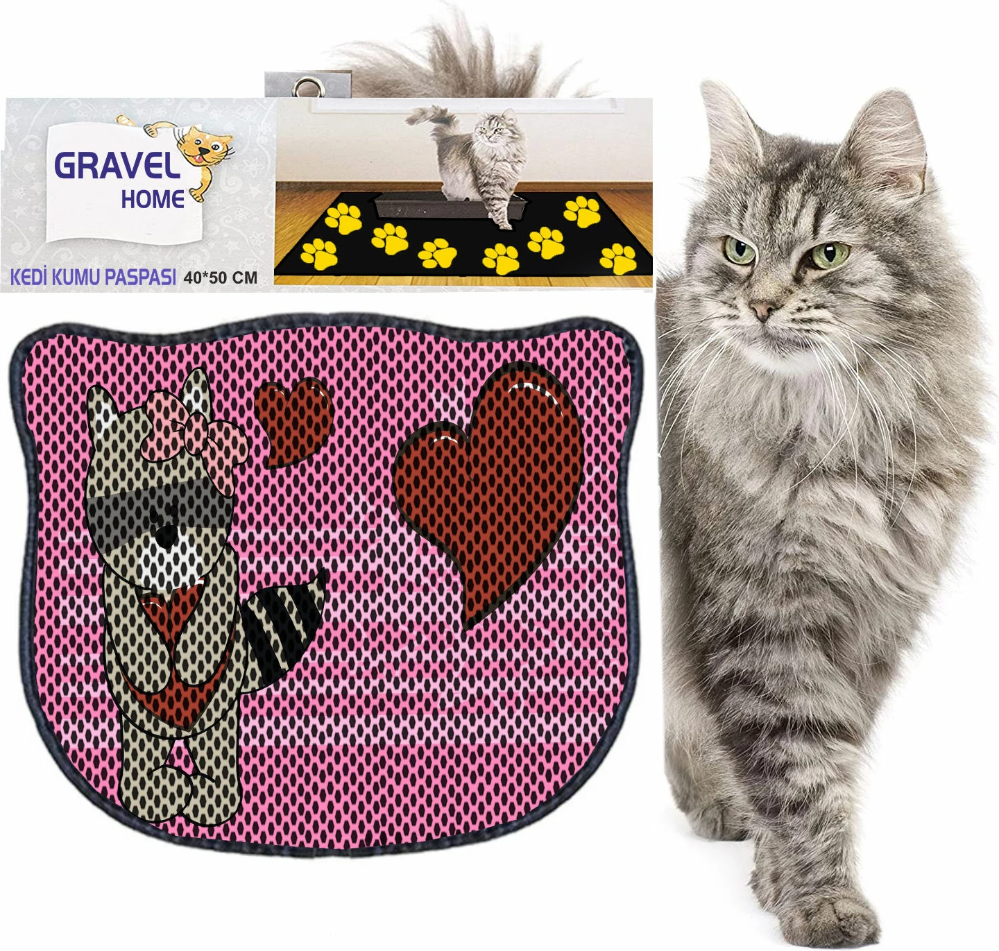Podloga za mačji pesek, večbarvna, Paws & Whiskers Kdkafa0027, 40 x 50 cm