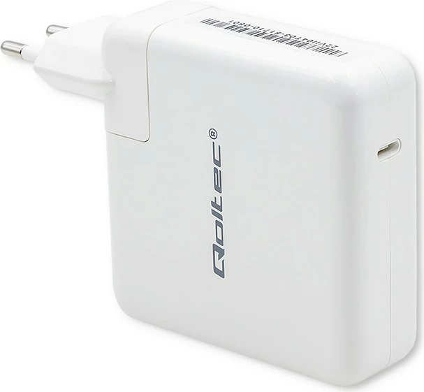 Stenski polnilec Qoltec 96W, USB Type-C PD, bel