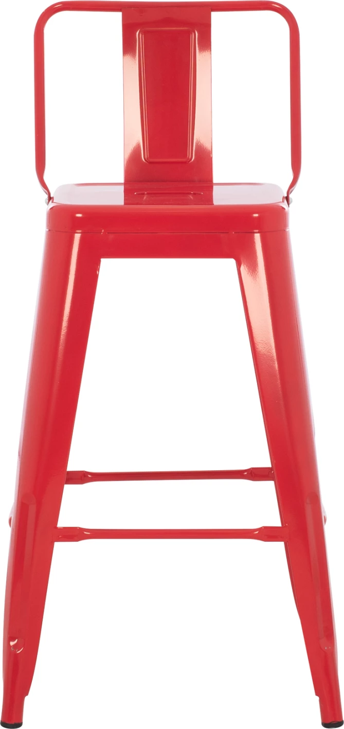 Barski stol srednje višine MELITA-PRO FH8574.44 kovinski v rdeči barvi 43x43x88H cm