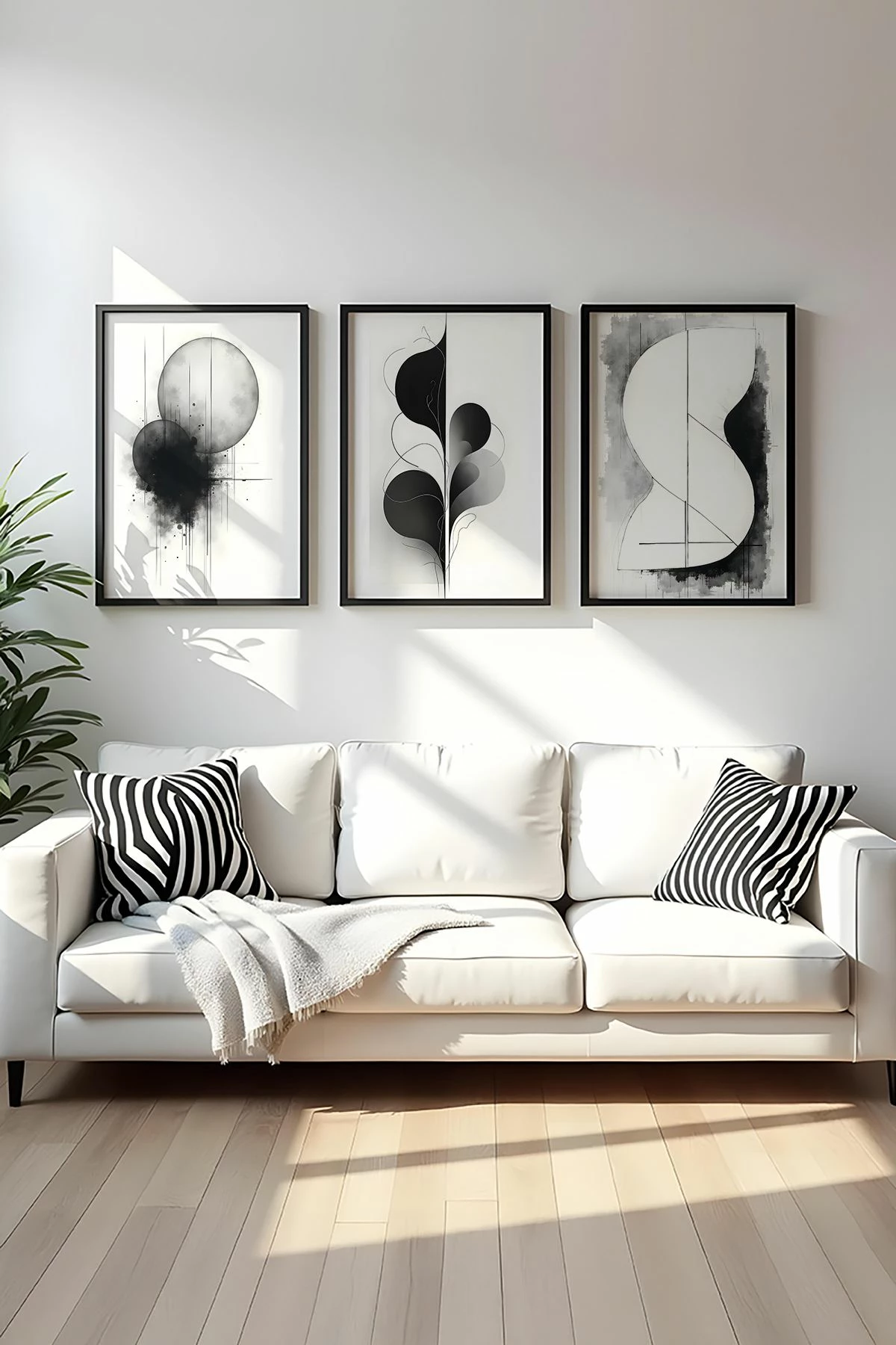 Dekorativna slika z MDF okvirjem (3 kosi), Wallity Huhu436, 50x70 cm