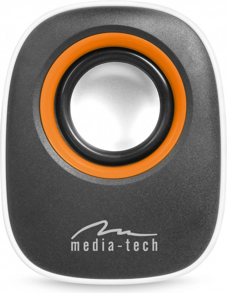 Stereo zvočniki, Media-Tech MT3137W, 6 W, 3,5 mm, USB, črno-oranžno-beli