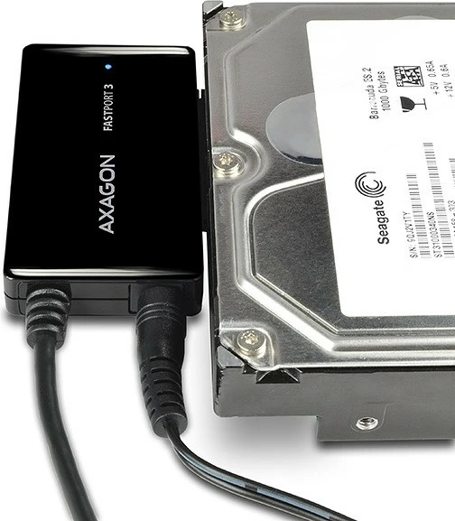 Adapter USB 3.0 na SATA za HDD/SSD 2,5", 3,5", 5,25", črn - AXAGON ADSA-FP3 FASTport3, z napajalnikom