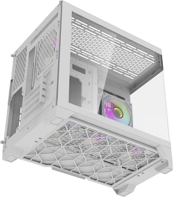 Računalniško ohišje z 6 ventilatorji aRGB Darkflash FT418, Mini Tower, belo