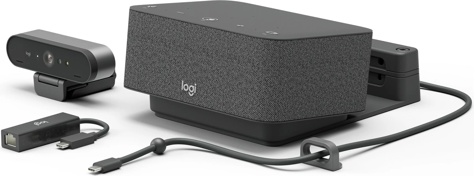 Sistem za video konference Logi Dock Focus Room Kit Logitech, 4K Ultra HD, 90 fps, 5x, grafit