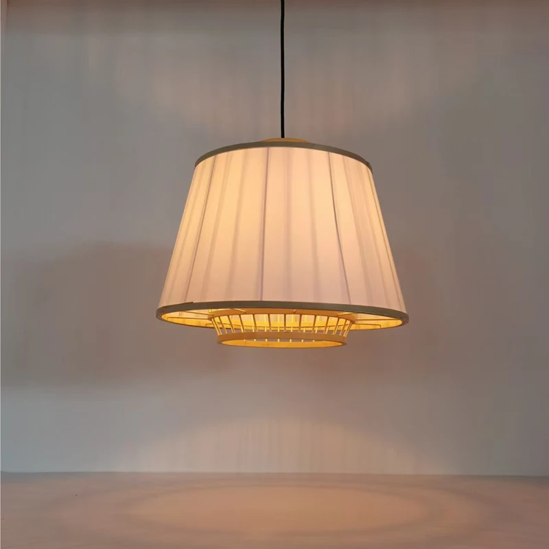 Stropna svetilka iz bambusa, Certy Inart, E27, naravna barva, D50×33 cm