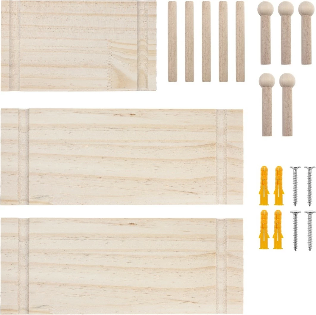 Stenski organizator, Maclean MC-130 WD, 40x60 cm, 3 police + 5 kavljev, nosilnost 20 kg, svetlo les