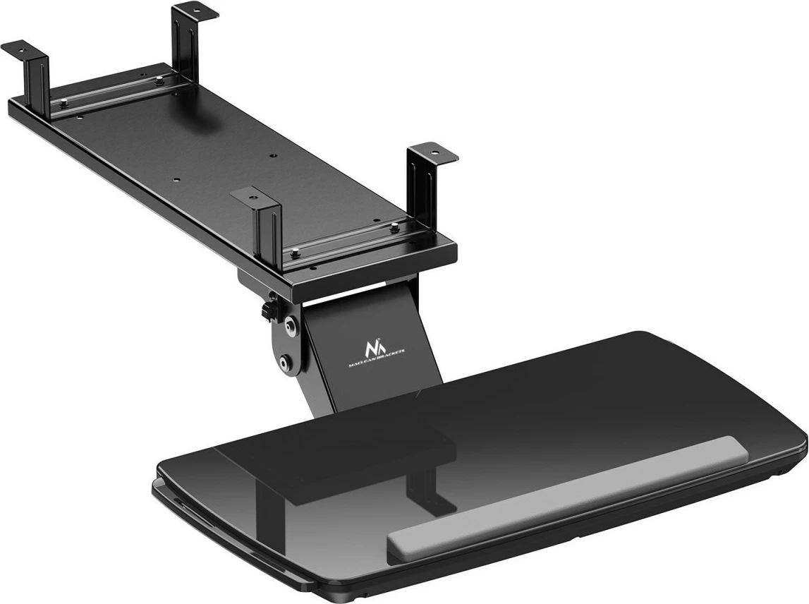 Držalo za tipkovnico, nastavljivo, pod mizo, črno Maclean MC-156 B