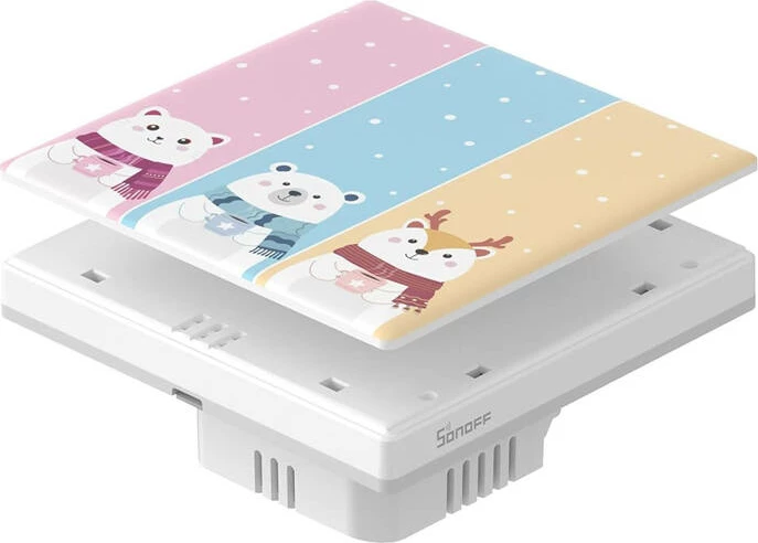 Dekorativni pokrov za stikalo Sonoff T5-3C-86, cartoon, plastičen, večbarven