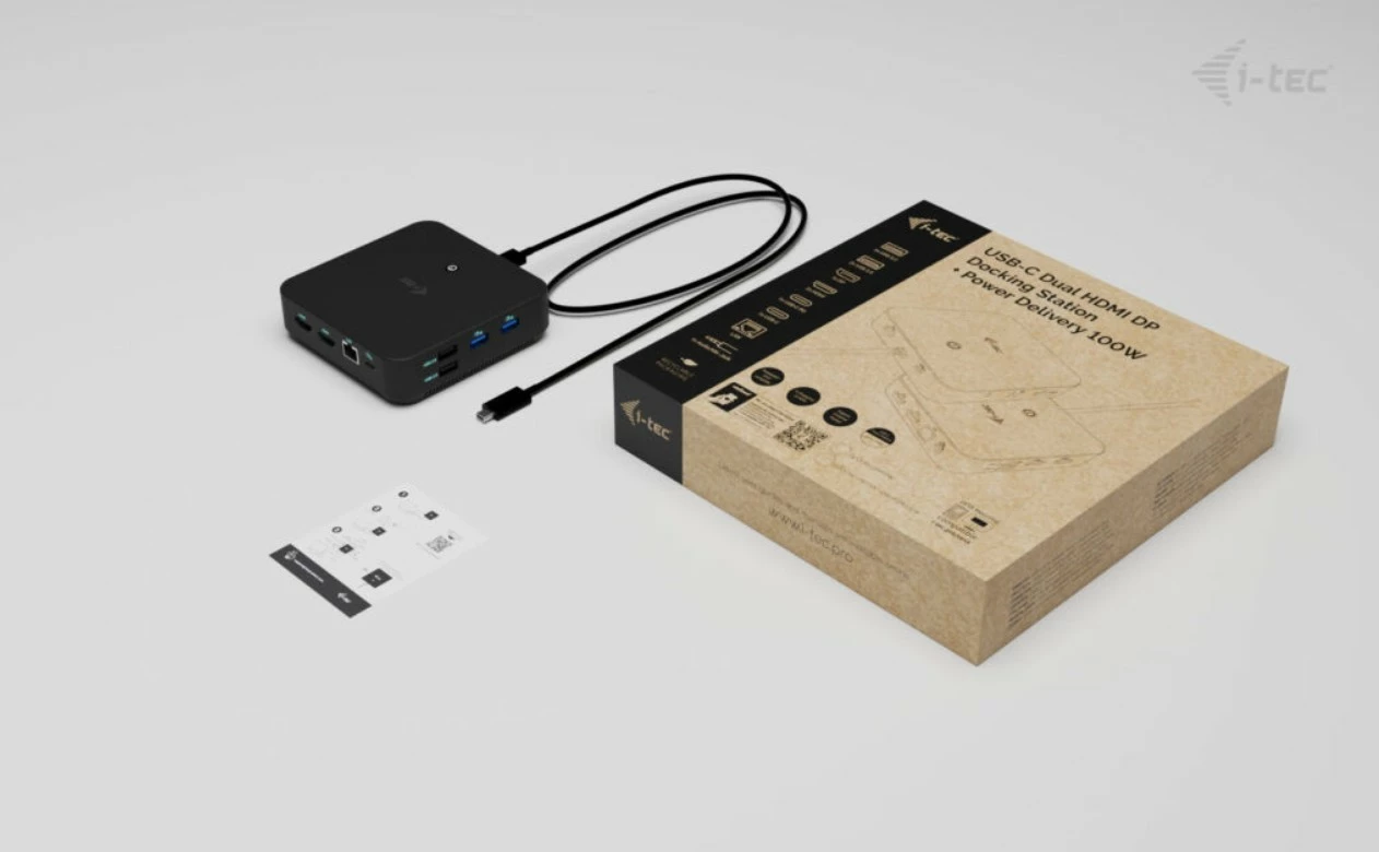 Docking računalniško ohišje i-tec C31TRIPLEVIDEODPPRO, 100 W Power Delivery, 2x HDMI, 1x DisplayPort, 6x USB, LAN, črno