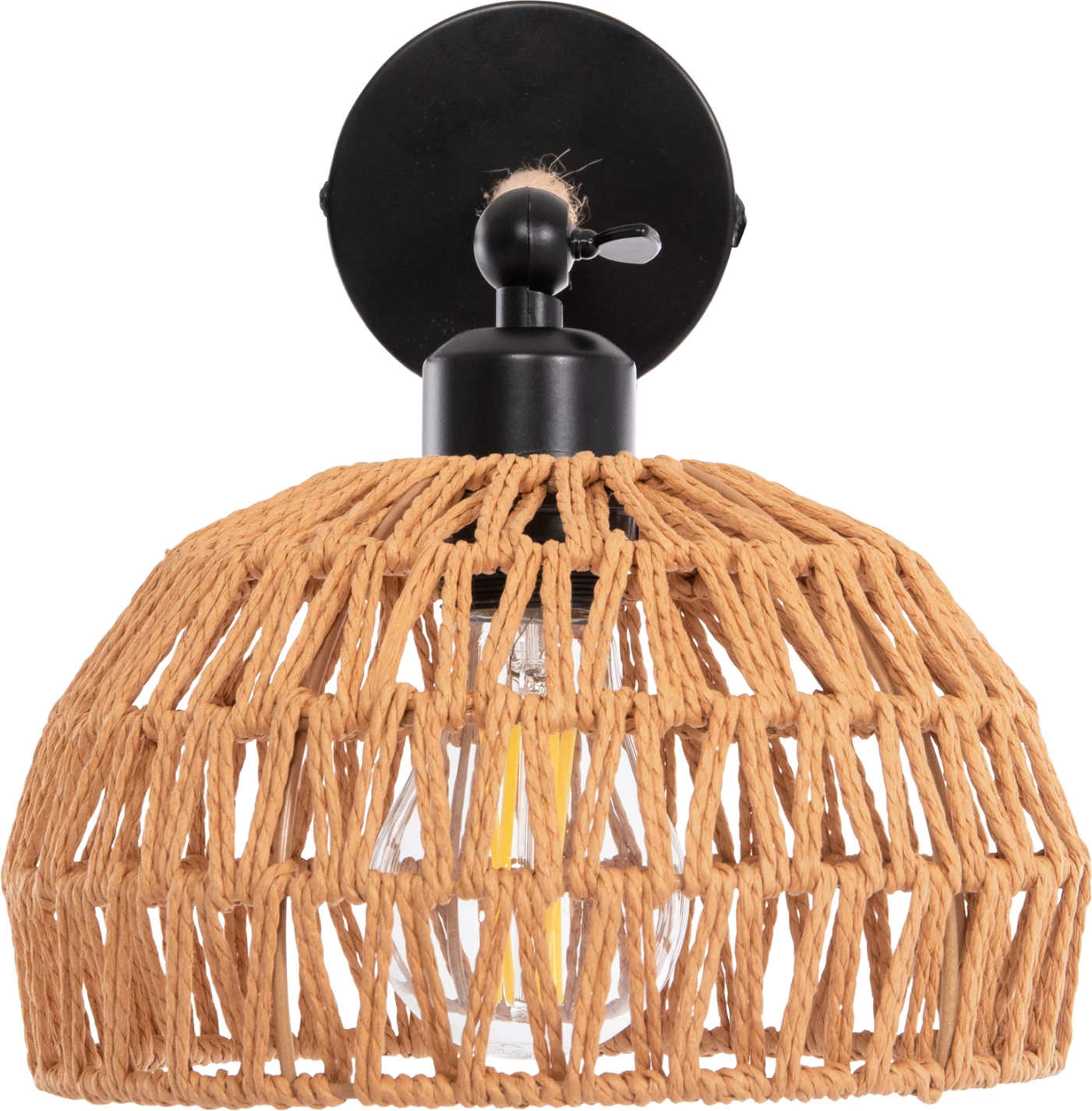 Stenska svetilka GLIDE FH4475 kovinska osnova-konopljina vrv-[E27] 22x22x35-21Hcm