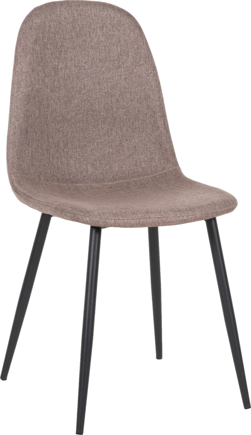 Jedilni stol LEONARDO FH00100.28 temno bež tkanina & črne kovinske noge 42x49,5x89Hcm, set 4 kosov