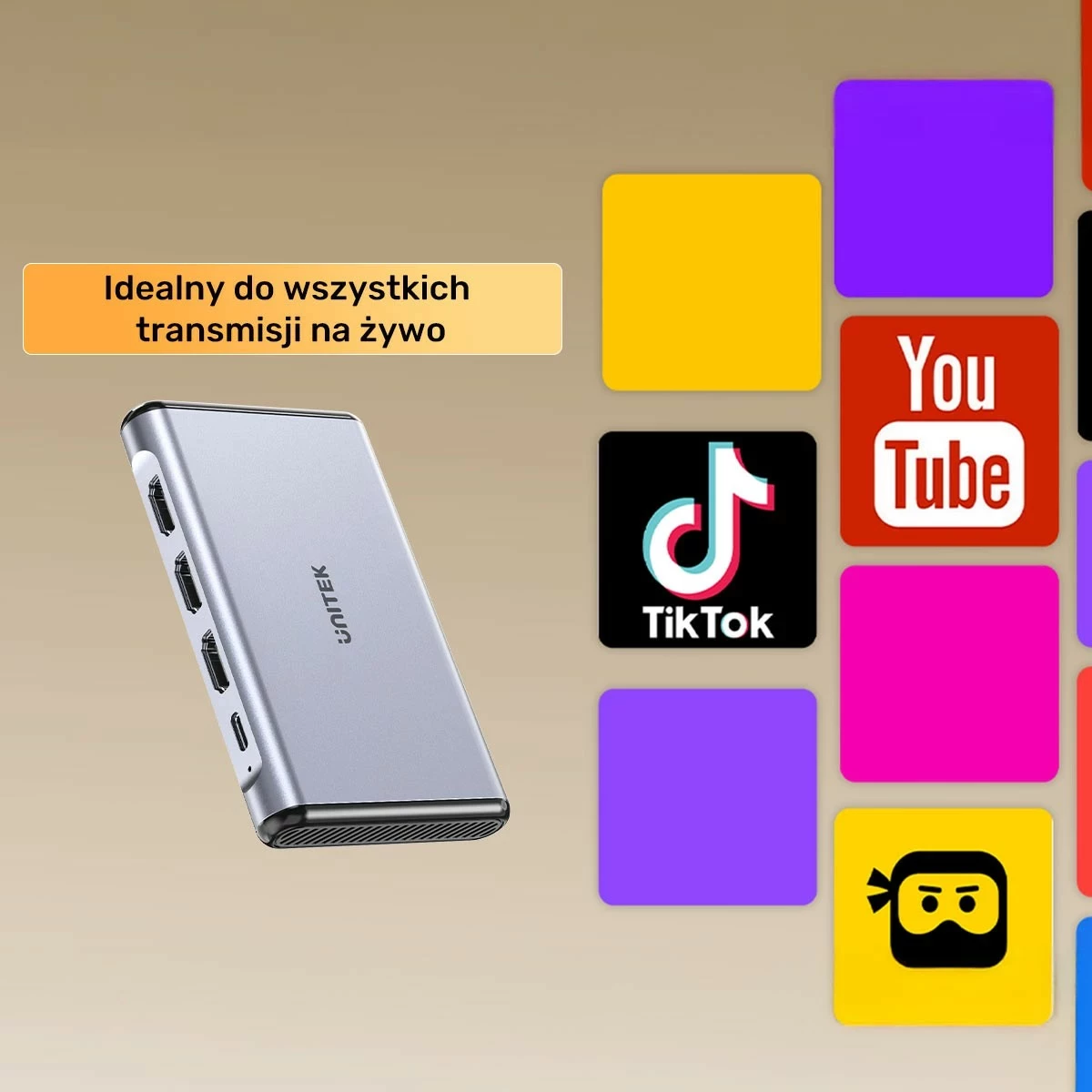 Kartica za zajem videa 4K@60Hz Unitek, siva