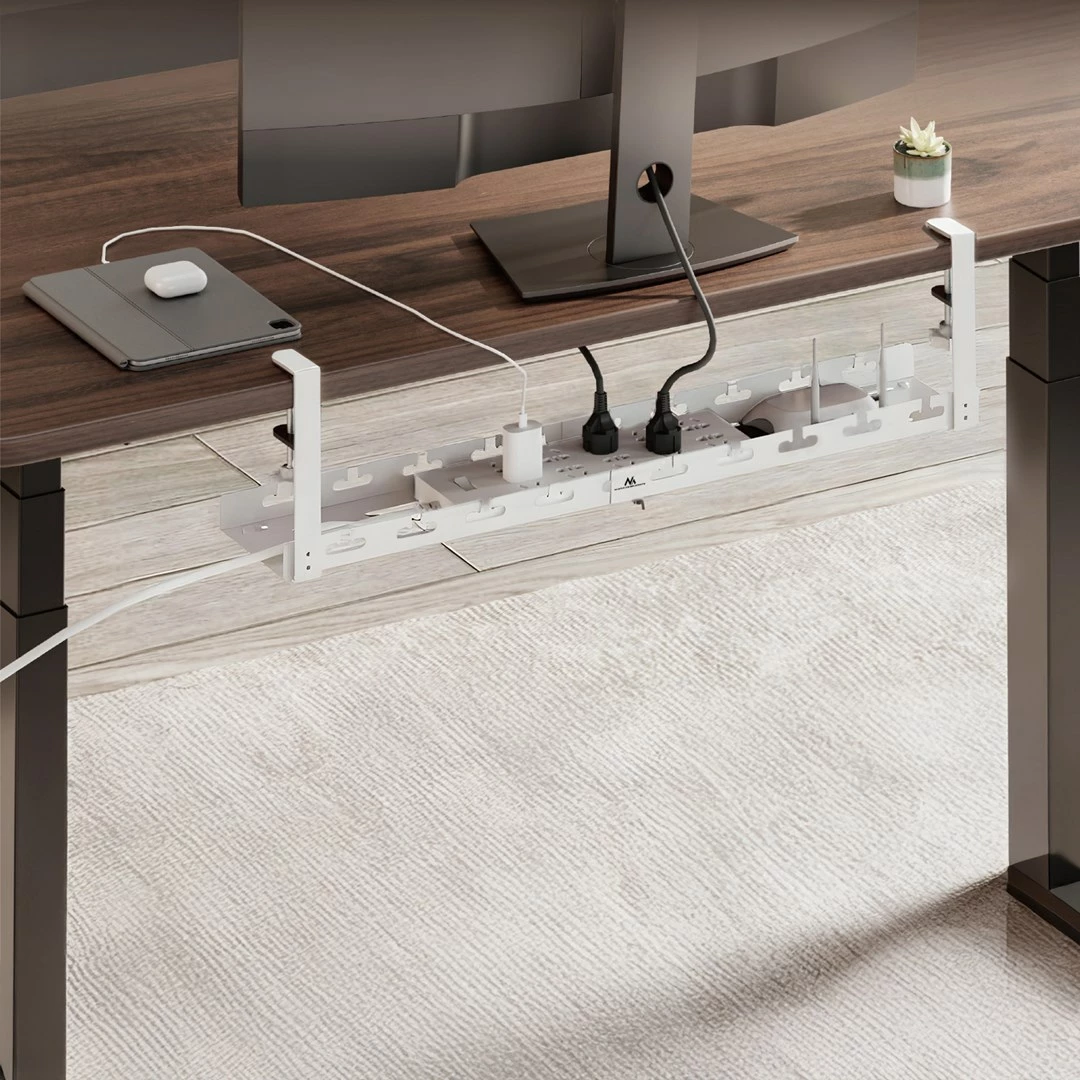 Organizator kablov pod mizo Maclean MC-103 W, jeklo, bel