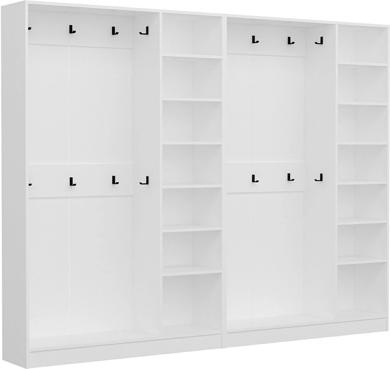 Garderobna stena Noah Skye Decor, bela, 270x210x35 cm, 6-delna