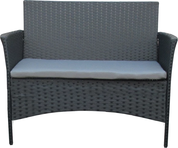 Vrtni lounge set Calmness, 4-delni rattan črn, blago sivo