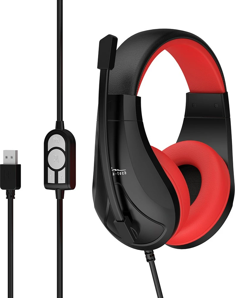 Slušalke za igre Media-Tech NEMESIS MT3574, z mikrofonom, USB, črno/rdeče