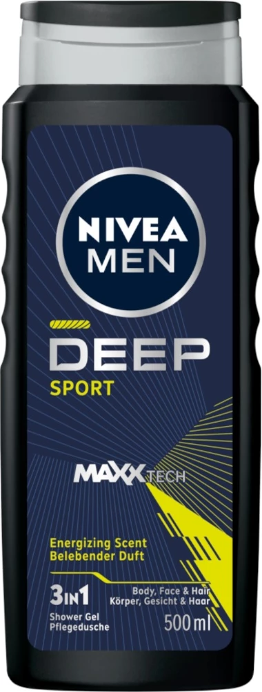 Pripravljen za osvežitev, gel za prhanje Nivea Men Deep Sport, 500 ml