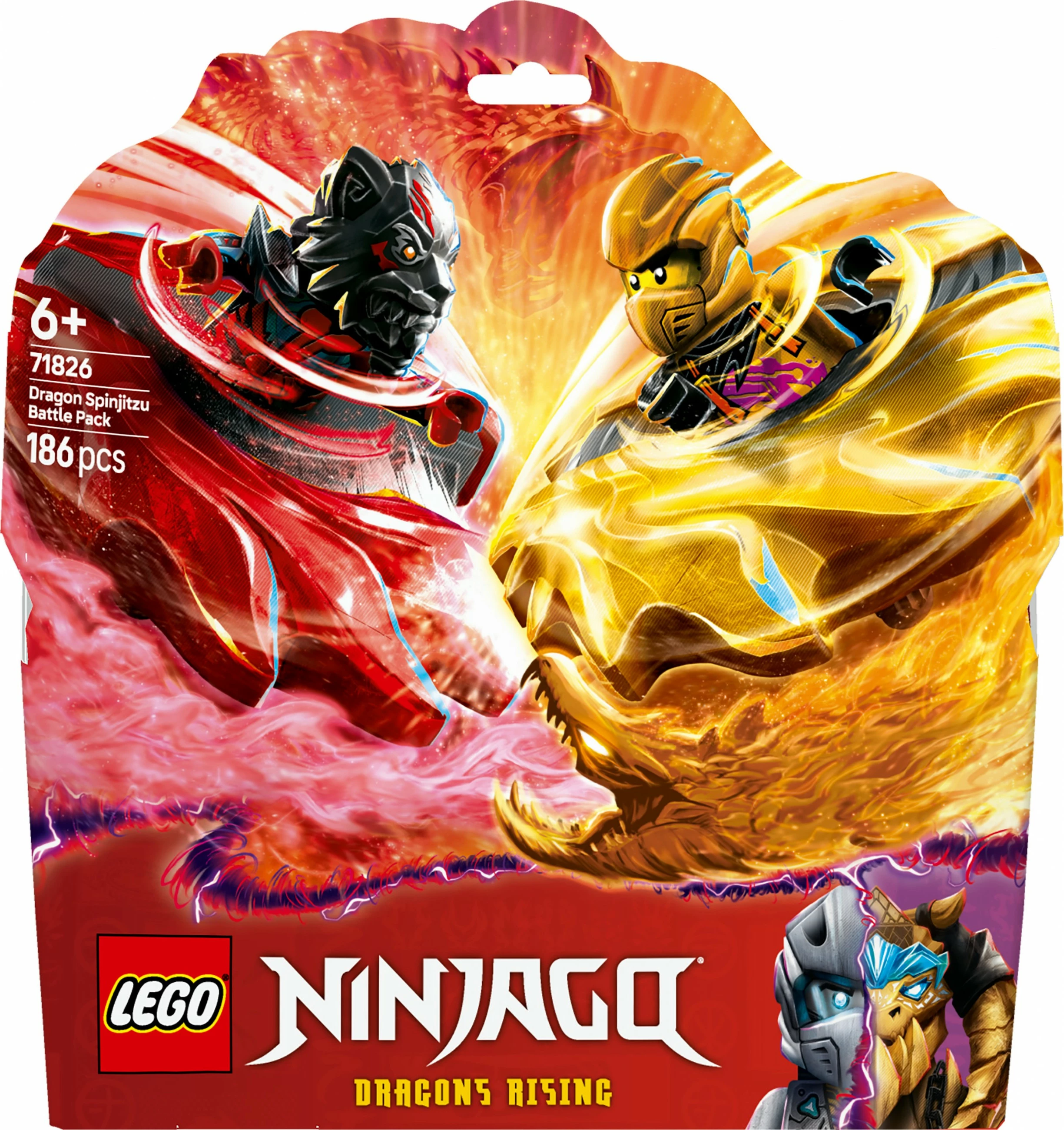 Komplet za gradnjo Ninjago Dragon Spinjitzu Battle Pack 71826, 186 delov, večbarven