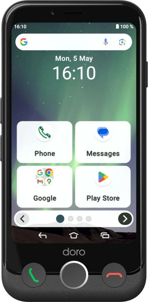 Enostaven mobilni telefon Doro Aurora A10, 4,5-palčni, 3000 mAh, 4G, grafit