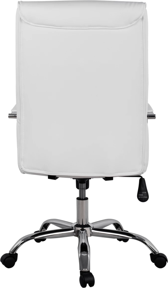 Direktorski pisarniški stol bele barve s kromirano osnovo Jacob FH1044.12 57x75,5x100 cm