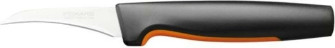 Kuhinjski nož, Fiskars Functional Form 1057545, ukrivljeno rezilo 6,8 cm, črno/oranžen