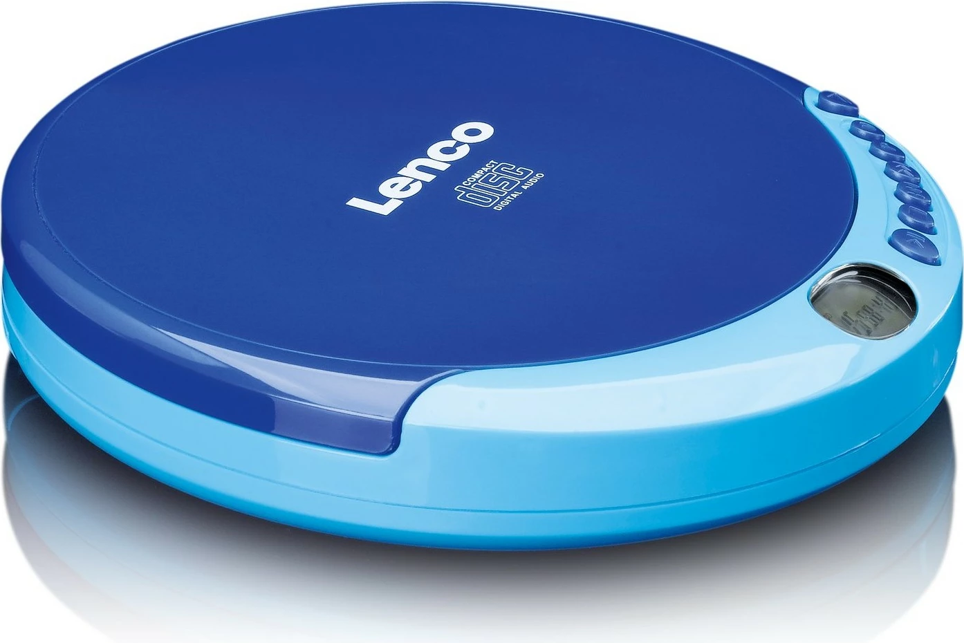 Prenosni CD predvajalnik Lenco CD-011, LCD, vgrajen zvočnik, slušalke, moder