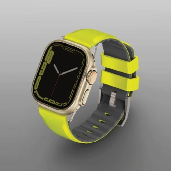 Silikonski pašček Airosoft za Apple Watch UNIQ Linus, 42/44/45/49 mm, lime