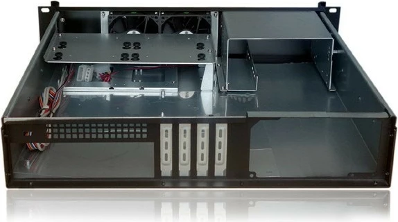 Rack 19" 2U ohišje za Micro ATX/Mini ITX Techly 101980, 4x3,5", 1x5,25", črno
