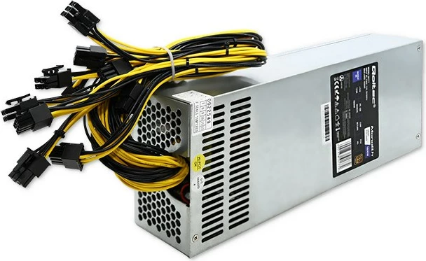 Napajalnik za računalnik 1600 W Qoltec 50177, 80 PLUS Gold, srebrn