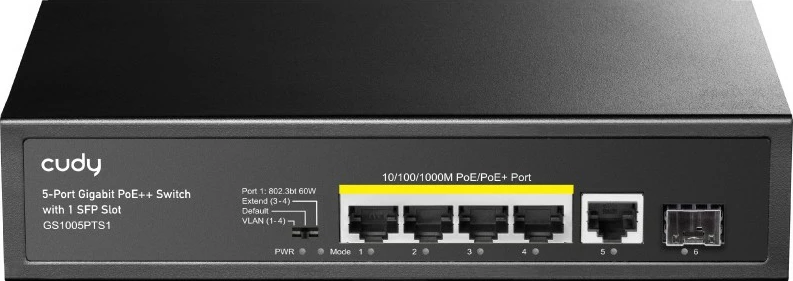 Stikalo Gigabit Ethernet, PoE, Cudy GS1005PTS1, stenska montaža