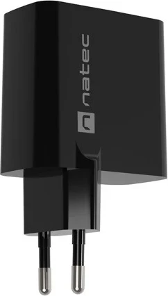 Polnilnik Natec Ribera GaN 45W z USB-A in USB-C, črn