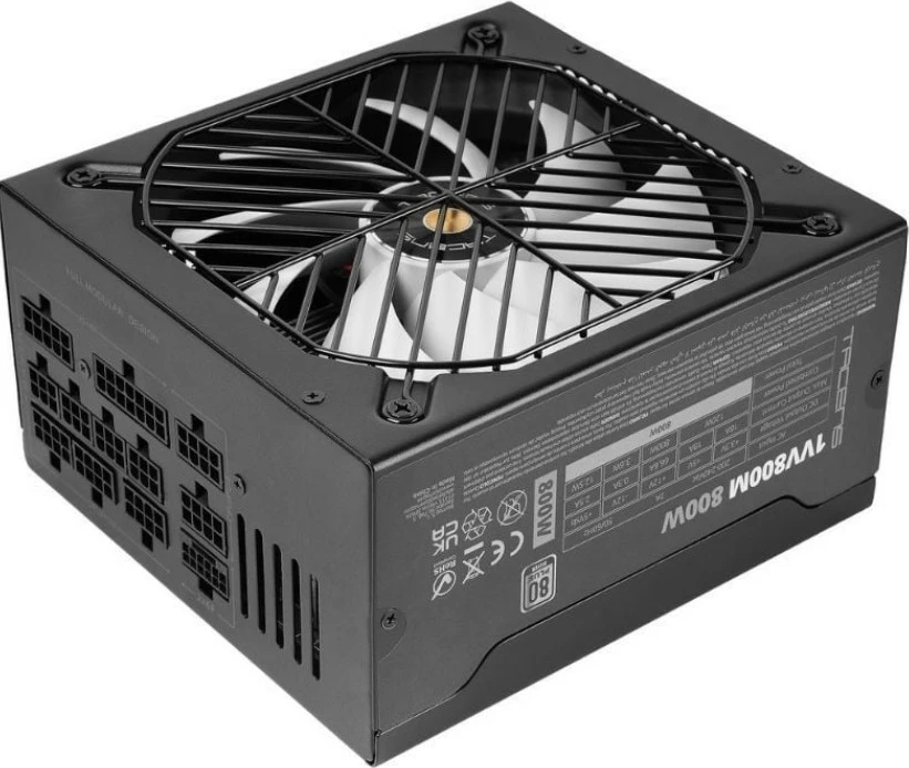 Napajalnik ATX Tacens VALEO V 800M, 800 W 80 PLUS Silver, ATX 3.1, PCIe 5.1 12VHPWR, popolnoma modularen, črn