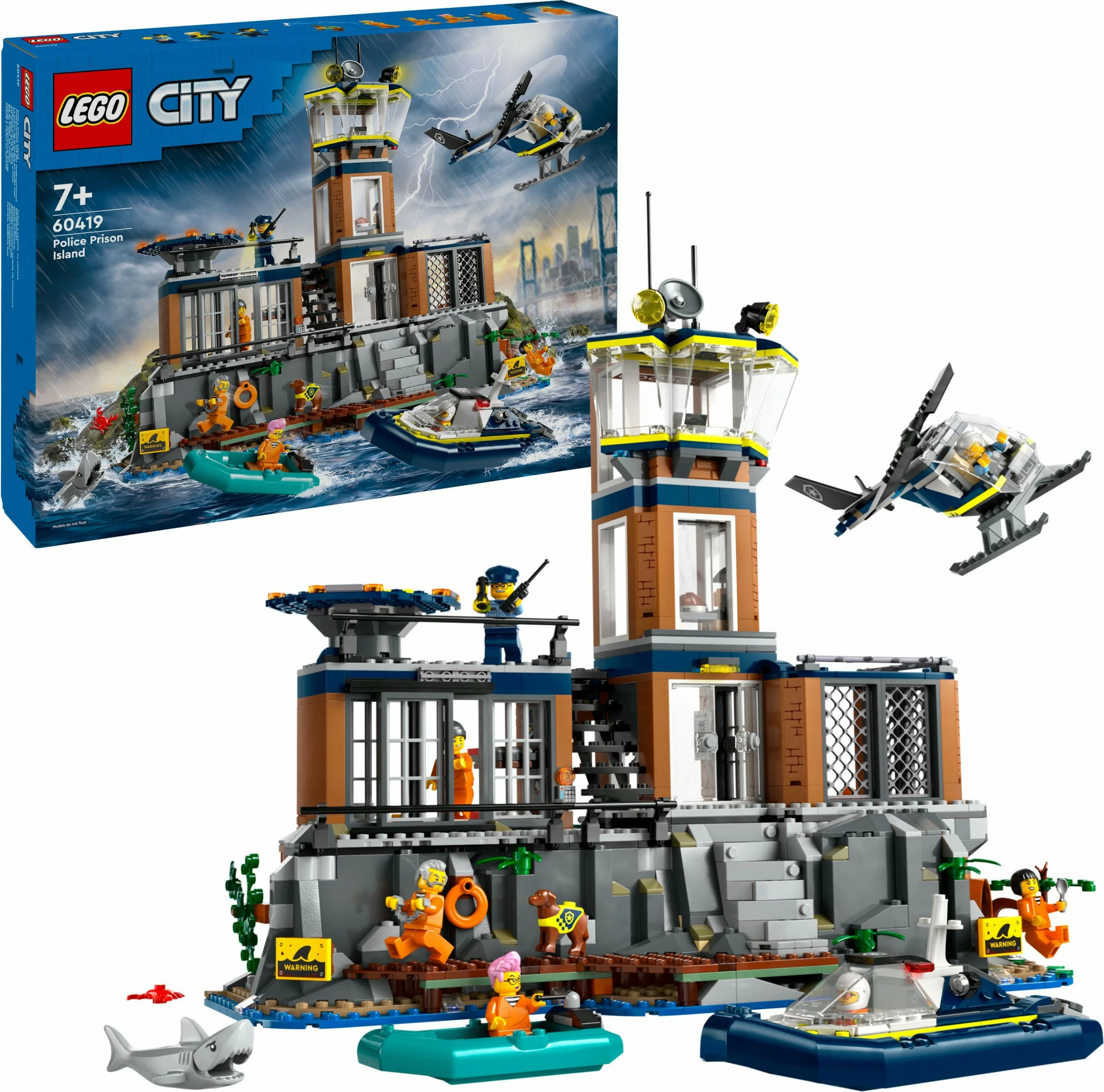 Gradbeni komplet Policijski zaporniški otok LEGO 60419, 980 kosov, večbarven
