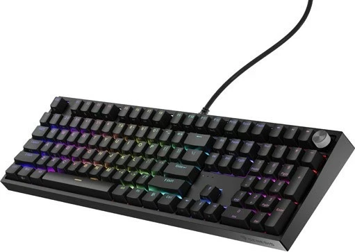 Mehanska tipkovnica Gateron Yellow Pro Genesis Thor 404, RGB, polna velikost, črna