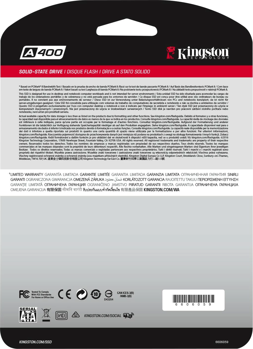 SSD, 240 GB, 2,5", 500 MB/s, črn Kingston A400