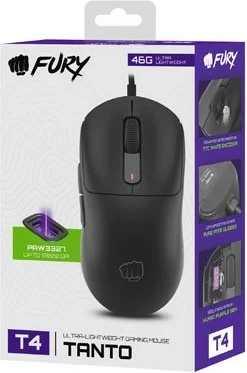Ergonomski miška Fury Tanto T4, RGB, črna