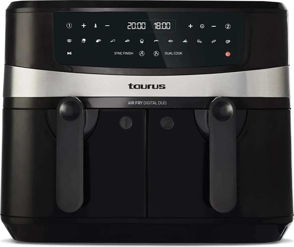 Zračni cvrtnik Taurus Air Fry Digital Duo, 9 L, 2200 W, črn