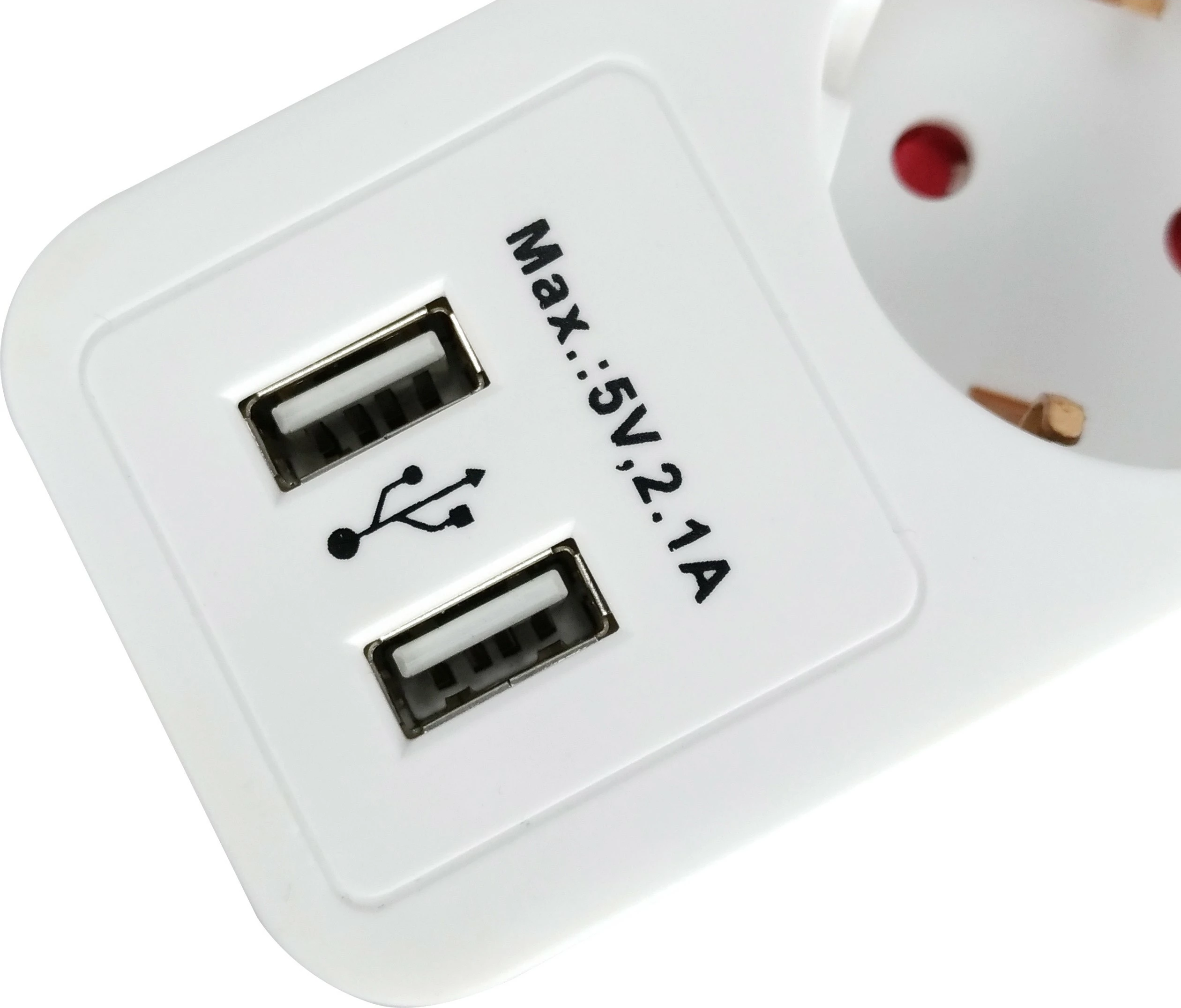 Razdelilec napajanja EQUIP 245554, 5 vtičnic, 2 USB, 1,8 m, belo