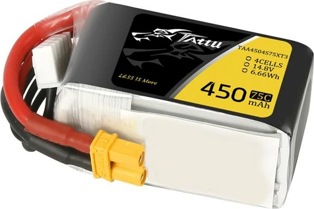 LiPo baterija 450mAh 14,8V 75C 4S1P z XT30, Tattu