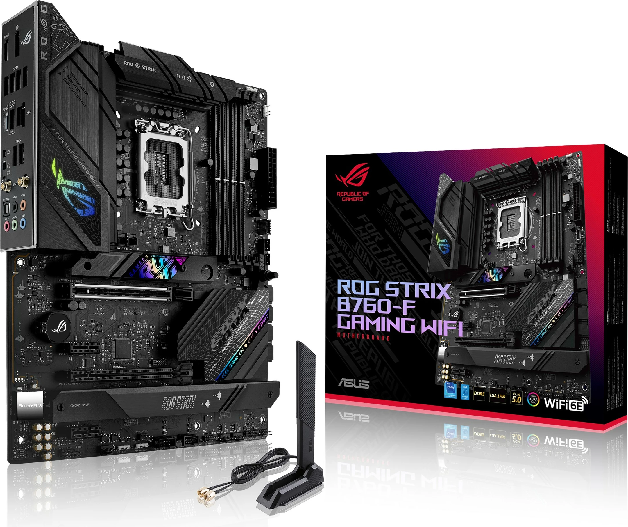 Matična plošča ASUS ROG STRIX B760-F GAMING WIFI, Intel, LGA 1700, DDR5, črna