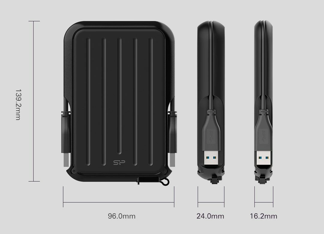 Trdi disk Silicon Power A66, 1 TB, črn / moder
