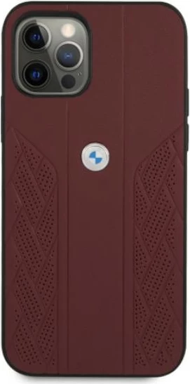 Etui s perforirano strukturo za iPhone 12 Pro Max, rdeč — BMW BMHCP12LRSPPR
