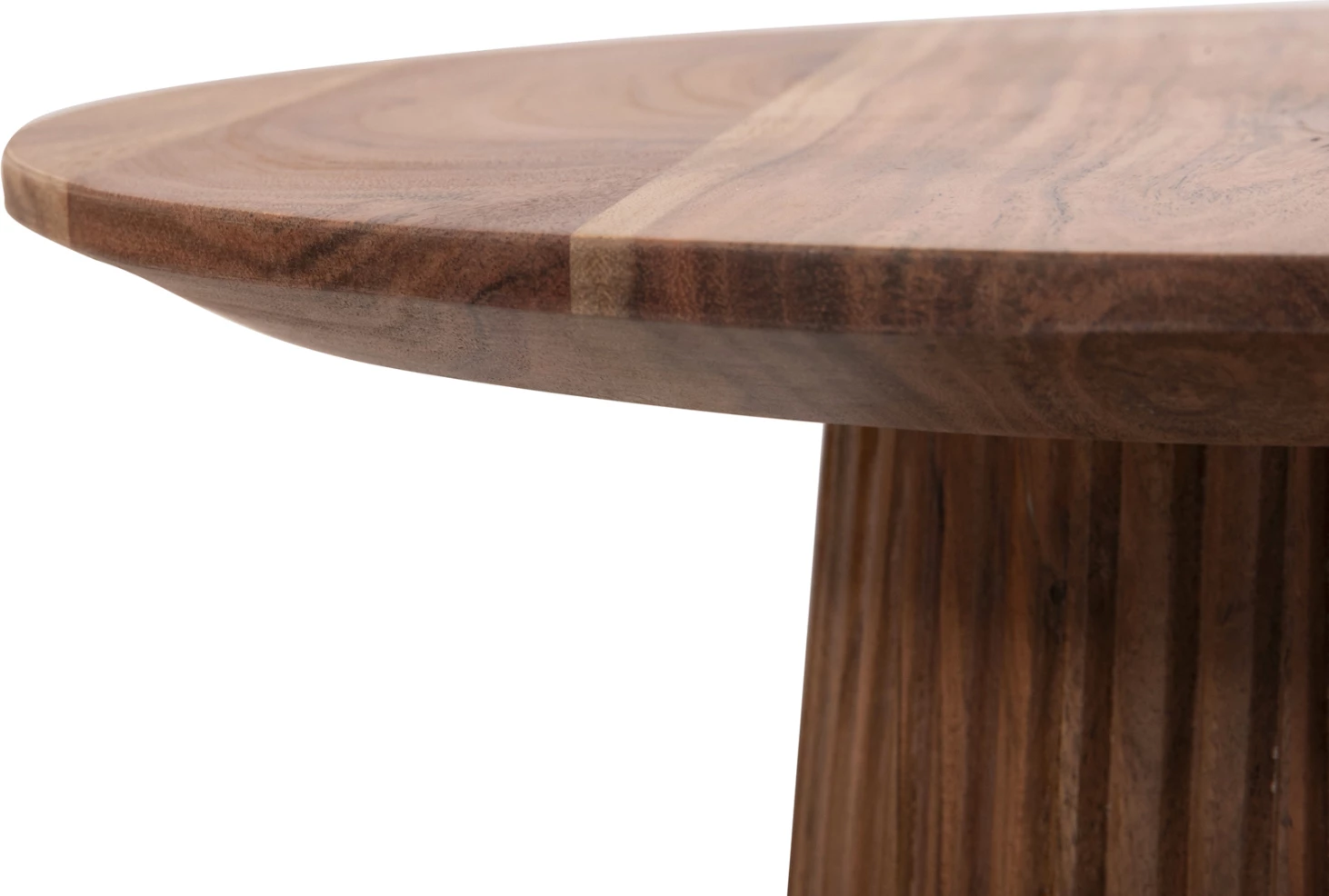 Okrogla stranska miza GROOT FH9698 iz masivnega akacijevega lesa - naravna barva Φ45x44Hcm