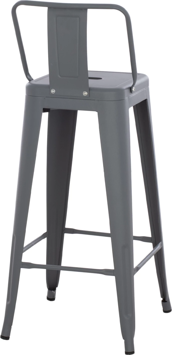 Kovinski barski stol Melita z naslonom v sivi barvi FH8643.10 43x43x100 cm